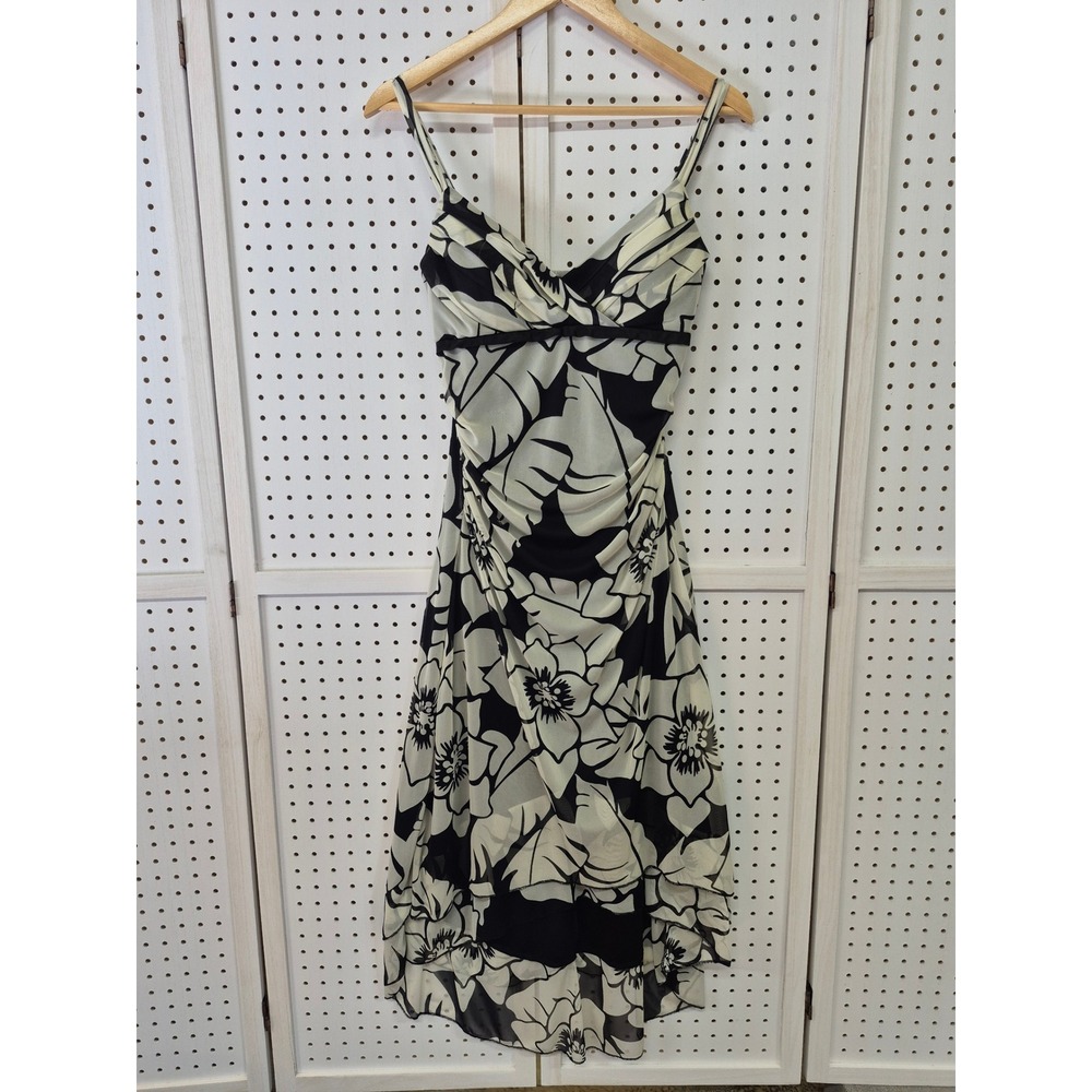 Vintage Ruby Rox Floral Mesh High Low Midi Dress Women's Size Large